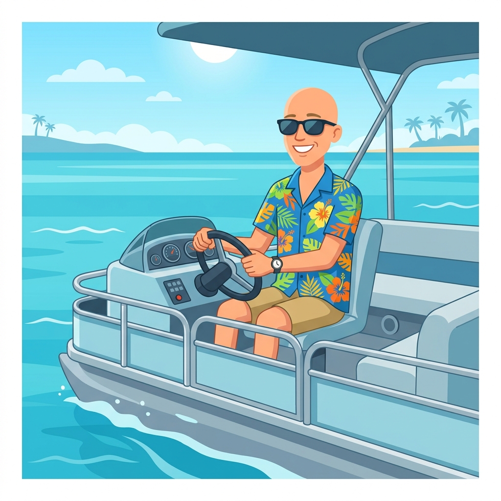 Allen Nutter on a Pontoon Boat